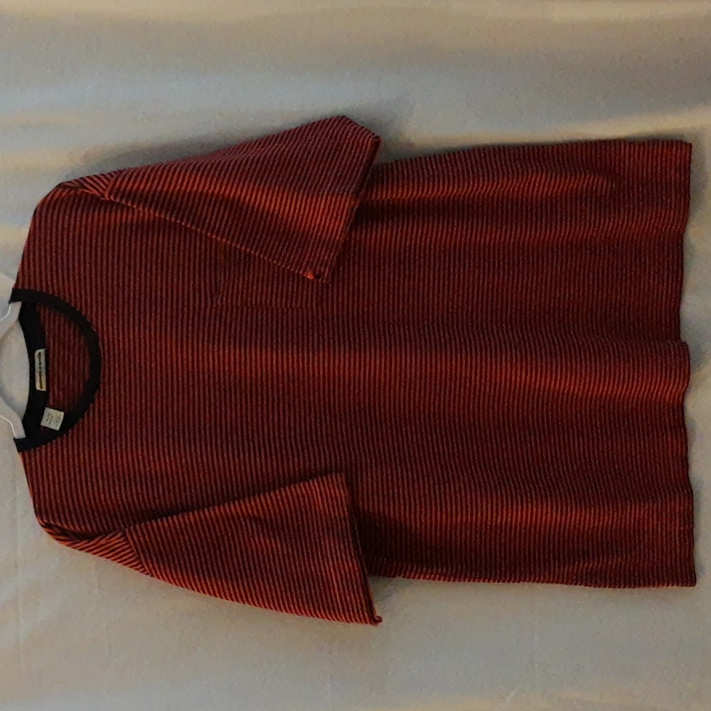 Vintage Men's Cutter & Buck 100% Cotton Pinstripe Pocket Tee PTP22" Mod M/VTG XL - Picture 2 of 14